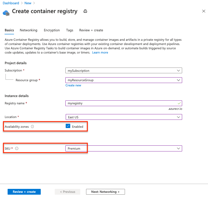 Azure portalında alanlar arası yedekliliği etkinleştirme