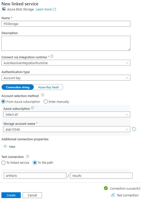 Azure Data Factory'de Kaynak yapılandırmayı gösteren ekran görüntüsü.