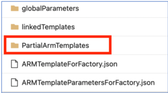 'PartialArmTemplates' klasörünün diyagramı.