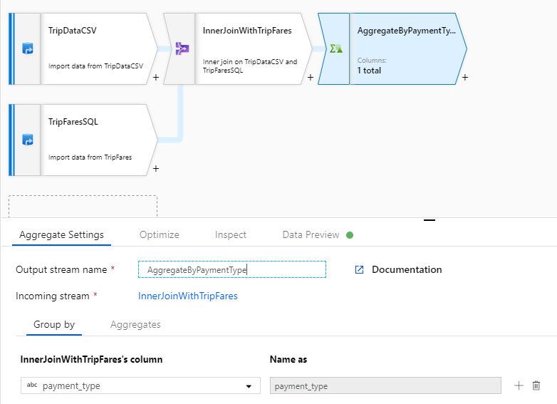 Azure portalında toplama ayarlarının ekran görüntüsü.