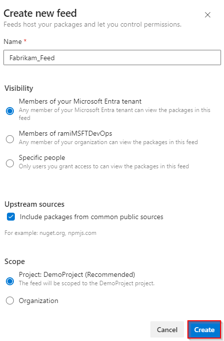 Azure DevOps Services'da yeni akış oluşturma seçimlerini gösteren ekran görüntüsü.