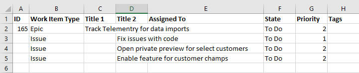 Excel görünümünü gösteren ekran görüntüsü.