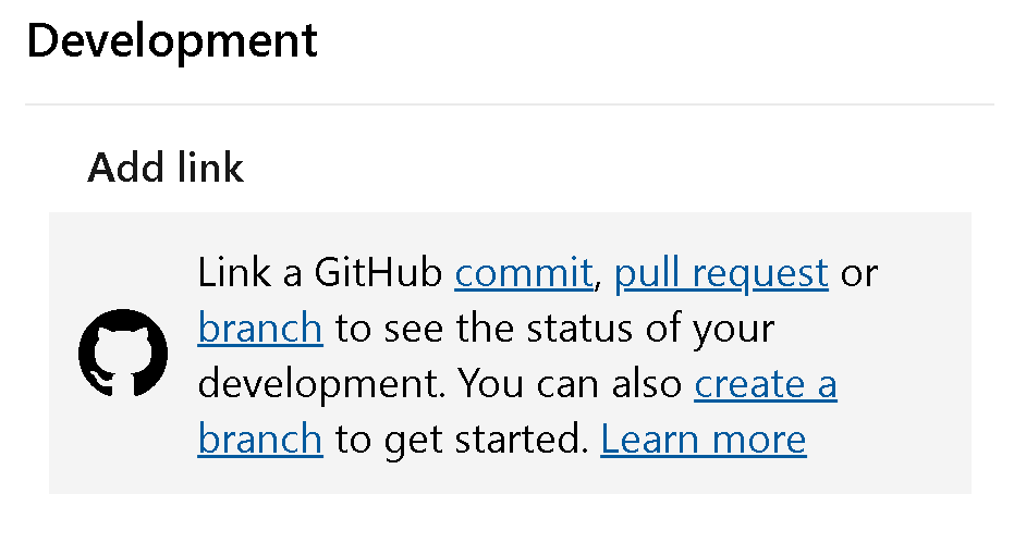 GitHub için Geliştirme denetiminin ekran görüntüsü.