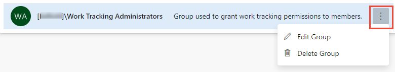 Özel grup bağlam menüsünün ekran görüntüsü