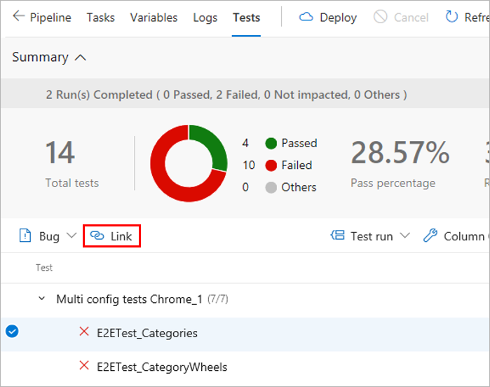 Gereksinimlere bağlanacak testleri seçin