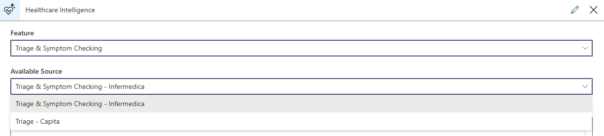 Screenshot of Healthcare Intelligence step