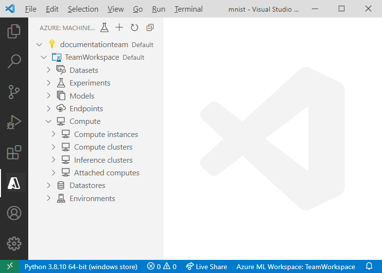 Azure Machine Learning VS Code Uzantısı