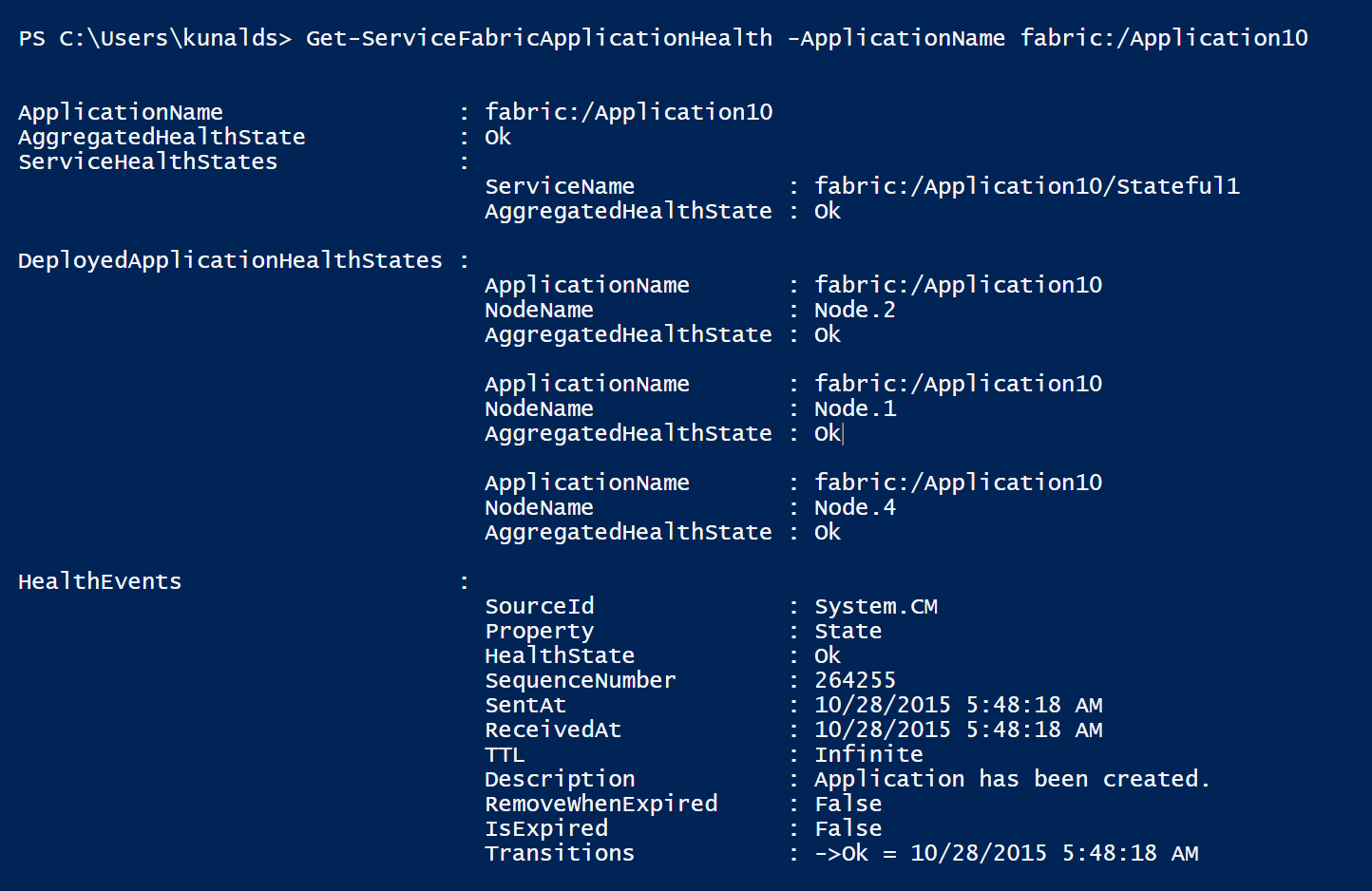 PowerShell'de iyi durumdaki uygulama