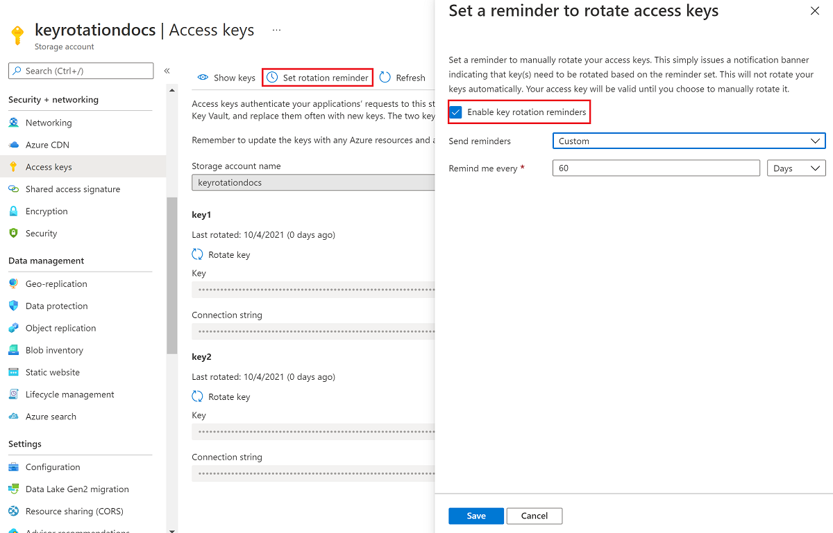 Azure portalında anahtar süre sonu ilkesinin nasıl oluşturulacağını gösteren ekran görüntüsü