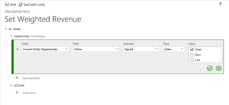 Dynamics 365 for Customer Engagement'de ağırlıklı geliri ayarlama.