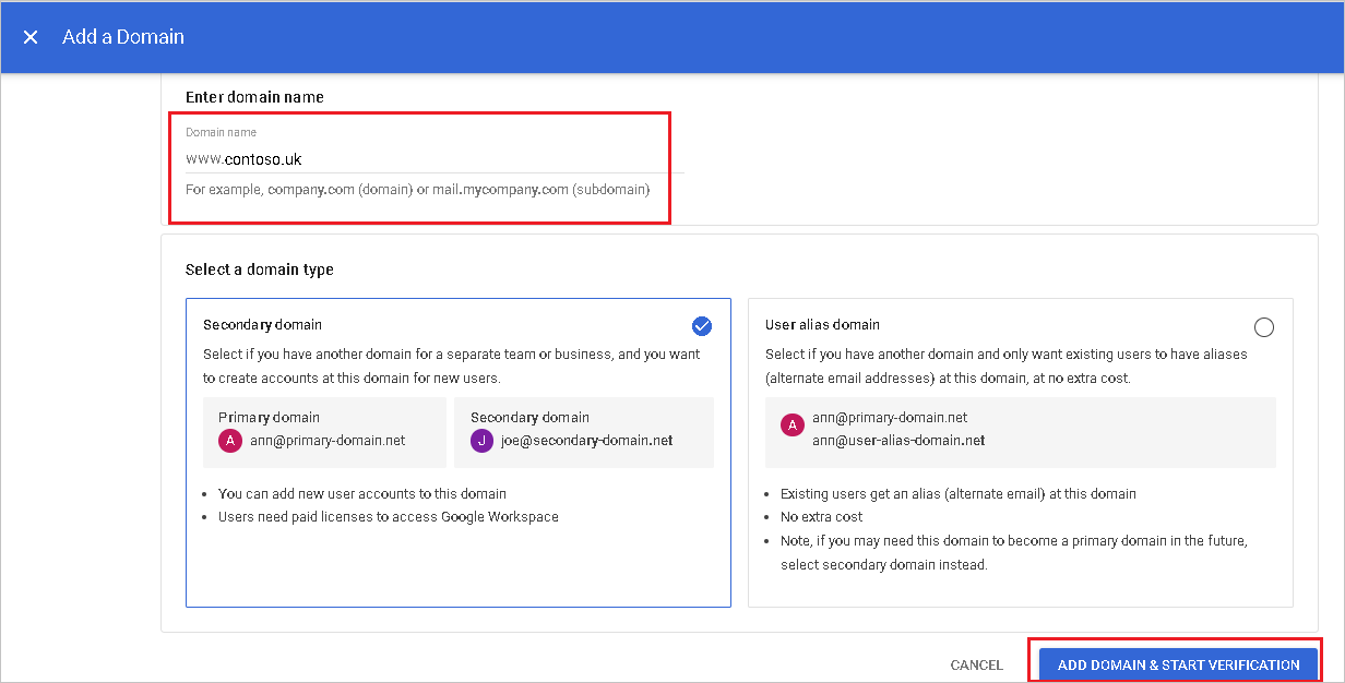 G Suite Etki Alanını Doğrulama