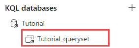 KQL veritabanına eklenen yeni KQL sorgu kümesinin ekran görüntüsü.