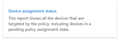 Microsoft Intune ve Intune yönetim merkezinde cihaz atama durumu raporunu gösteren ekran görüntüsü.