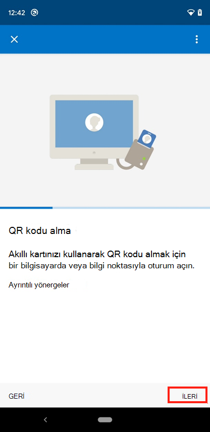 QR kodu al ekranının Şirket Portalı örnek ekran görüntüsü.