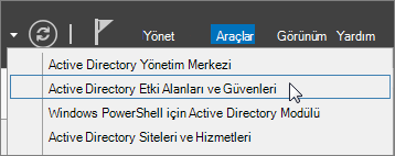 Active Directory Etki Alanları ve Güvenleri'ni seçin.