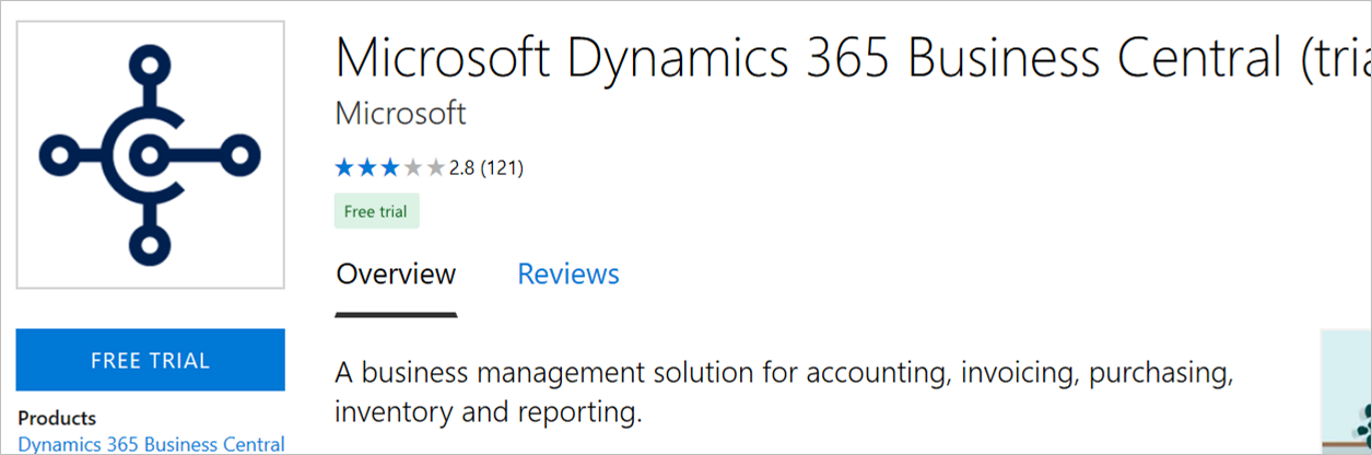 Ücretsiz Deneme Dynamics 365 düğmesi