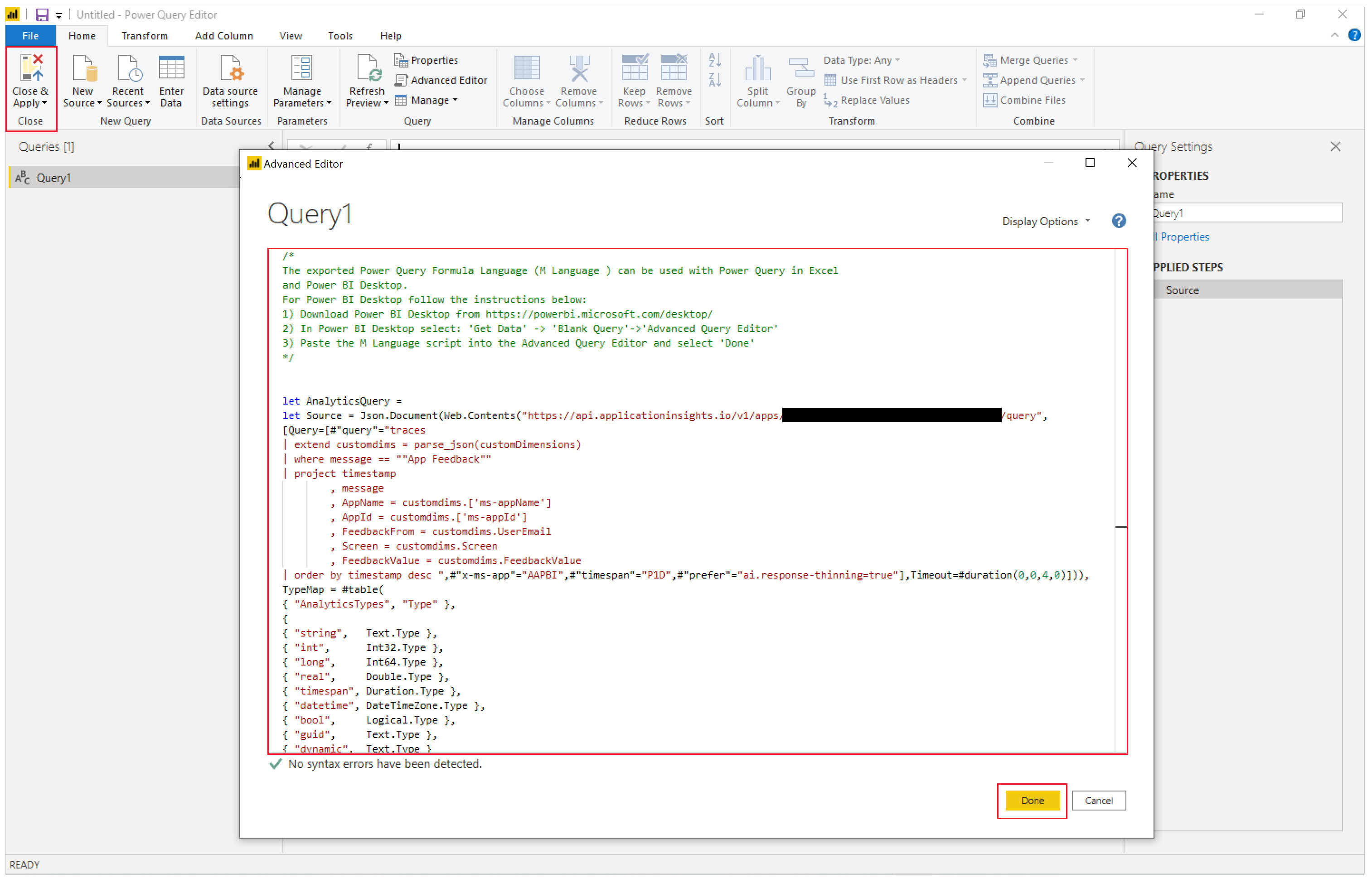 Power BI gelişmiş sorgusu.