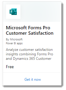 Screenshot shows Microsoft Forms Pro Customer Satisfaction web app.