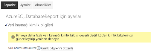 Azure SQL Veritabanı ayarlarının ekran görüntüsü.