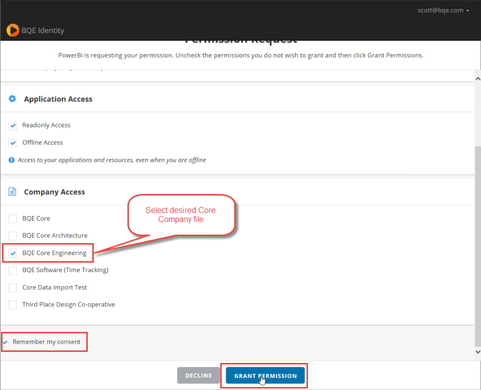 Grant Permissions.