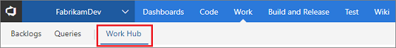 Custom work hub, TFS versions