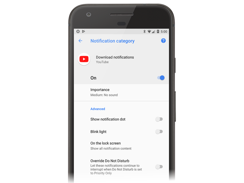 YouTube uygulaması için bildirimleri indirme ekranı