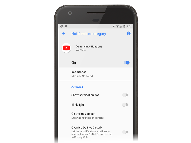 YouTube uygulaması için genel bildirimler ekranı