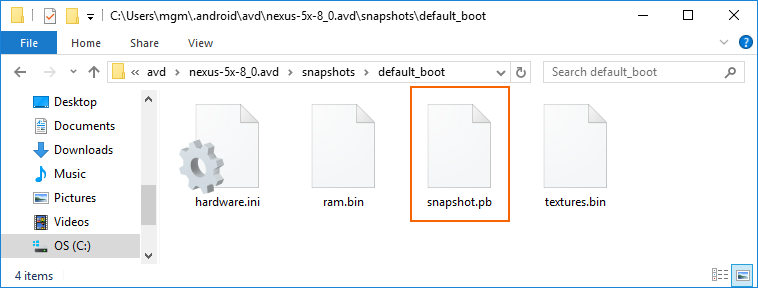 Location of the snapshot.pb file