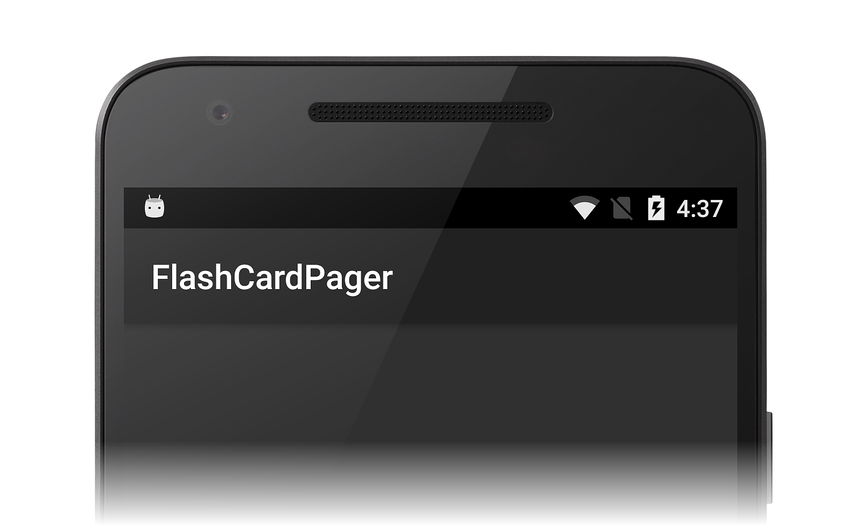 Boş ViewPager içeren FlashCardPager uygulamasının ekran görüntüsü