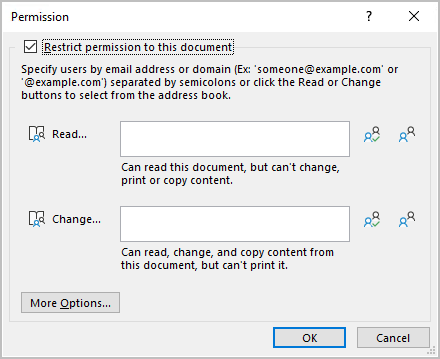 Older user dialog box to select permissions that include EXTRACT usage right.