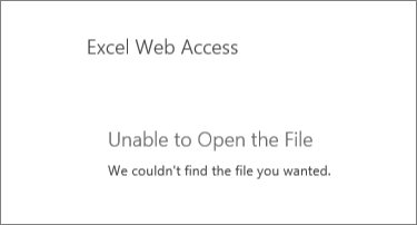SharePoint 2016 Excel Online Web Bölümü hata iletisinin ekran görüntüsü.