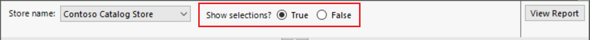 Screenshot that shows how to use the Boolean parameter in the report to control visibility of data.