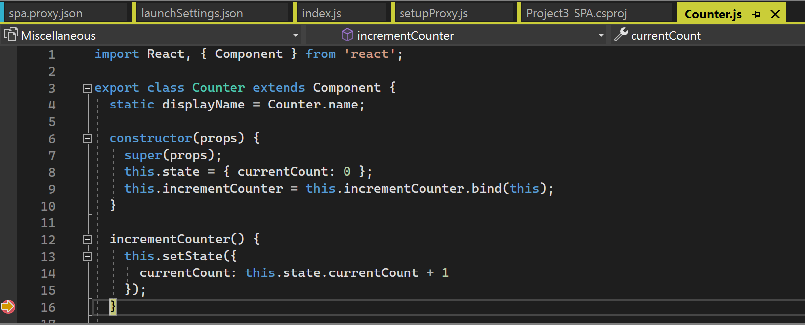 İstemci tarafı JavaScript'i ebugging gösteren ekran görüntüsü.