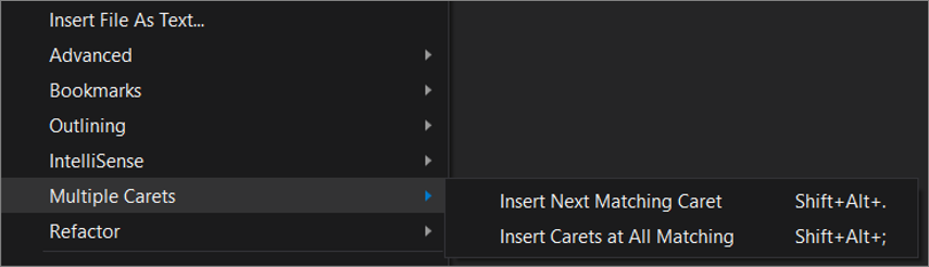 Visual Studio'da Birden Çok Giriş İşareti açılır menüsünün ekran görüntüsü