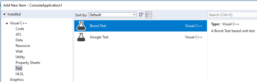 Boost.Test Öğesi Şablonu