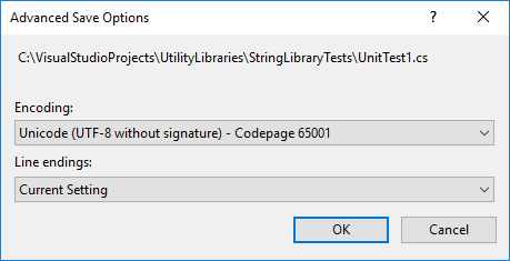 UTF-8 kodlamasını seçme