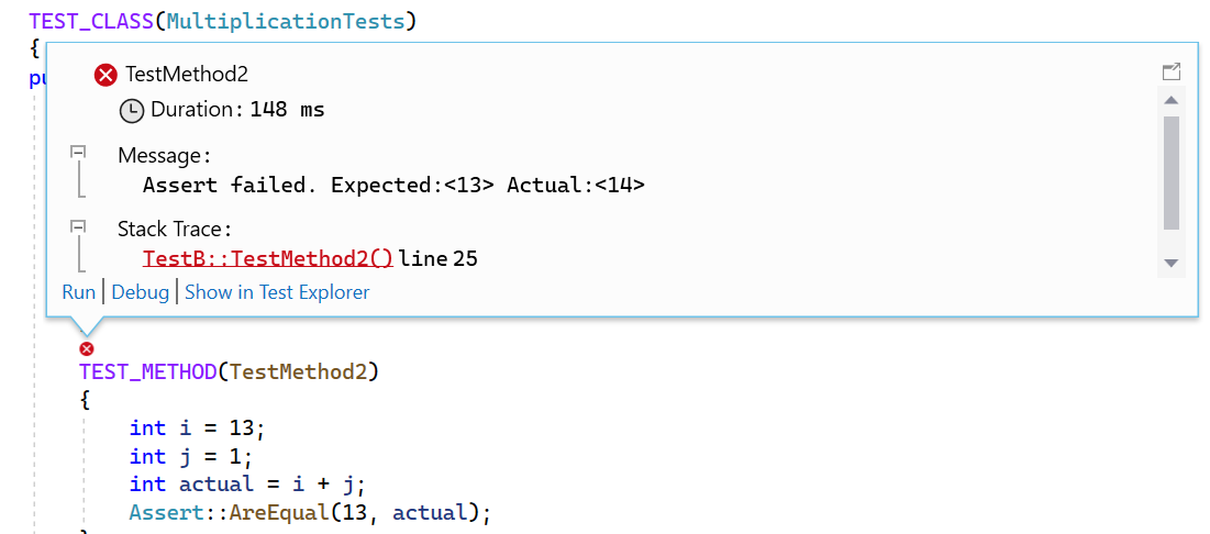 C++ CodeLens Çalıştırma ve Hata Ayıklama