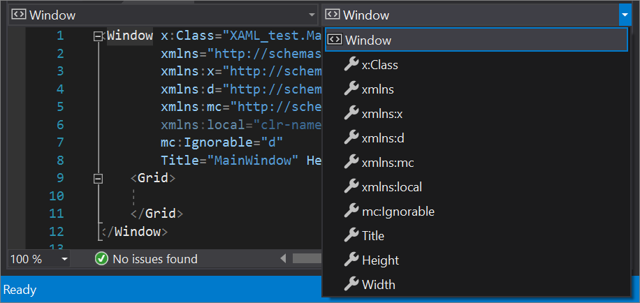 Visual Studio'da Üye: Pencere açılan listesi