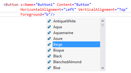 Intellisense in XAML part 2