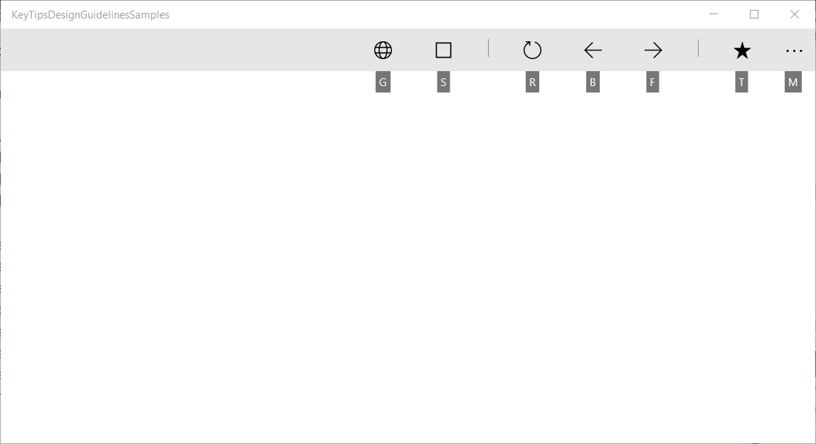 Primary access keys for CommandBar