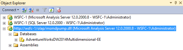 SSMS HTTP 连接中显示的