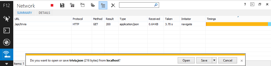 通过 Web API 检索下一个问题数据