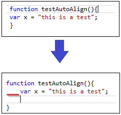 JavaScript 代码自动对齐