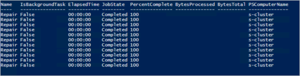 Get-StorageJob 命令的 Powershell 输出