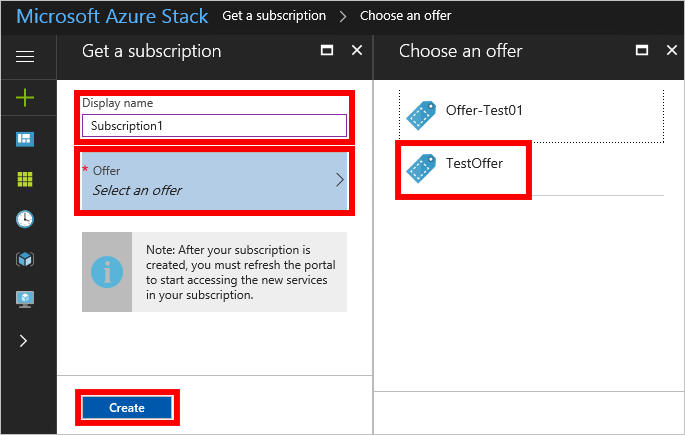 在 Azure Stack Hub 用户门户中选择套餐