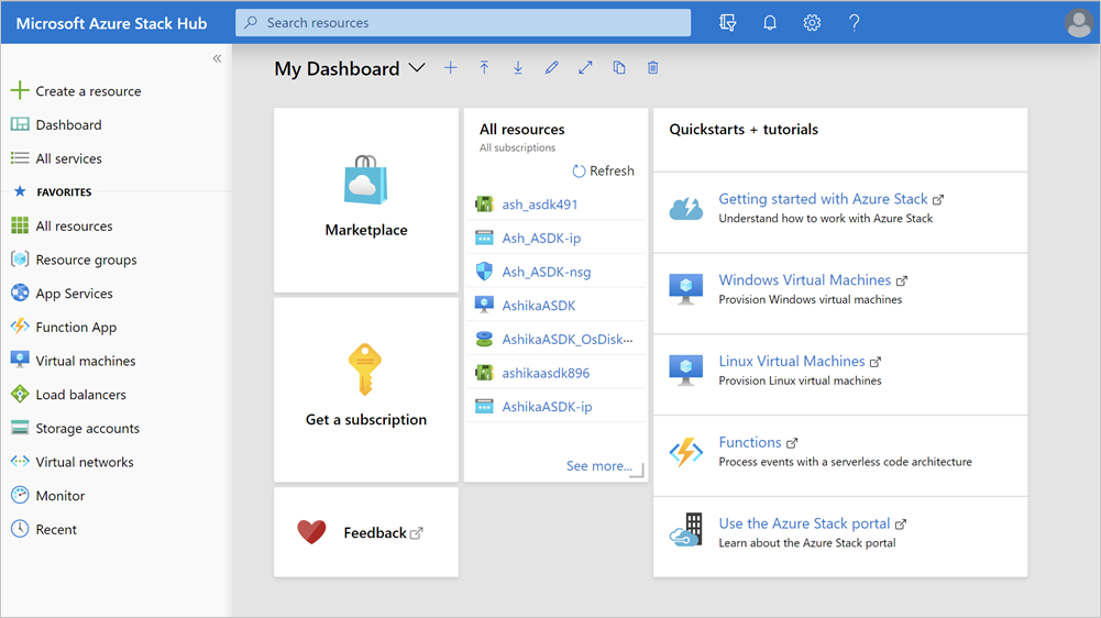 Azure Stack Hub 身份验证信息订阅 ID 租户 ID