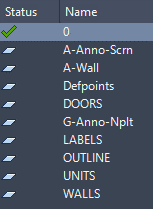 显示 Autodesk AutoCAD® 软件中的 DwgLayers 的屏幕截图。