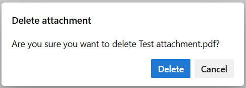 Screenshot showing Delete button for confirming delete action.