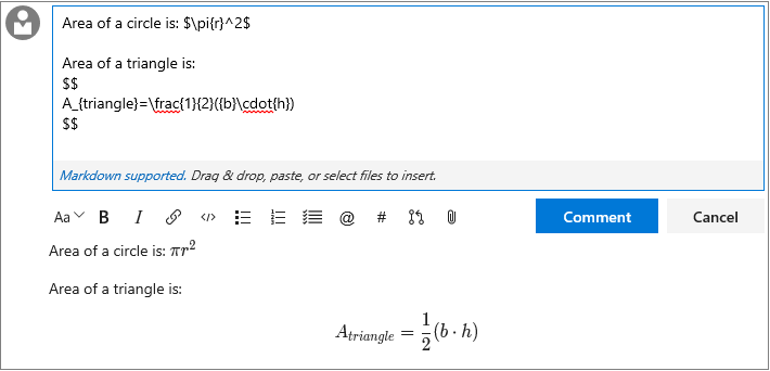 PR markdown 注释和数学