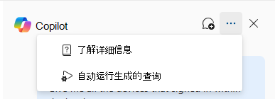 高级搜寻中的安全 Copilot 的屏幕截图，其中显示了设置省略号图标。